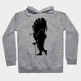 Bigfoot Footprint Bigfoot Playing Golf Silhouette Hoodie